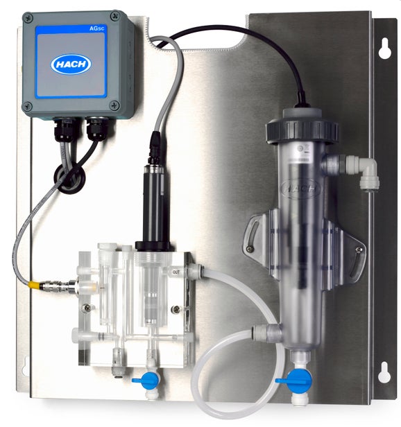 CLT10 sc Total Chlorine Sensor, SC200 Controller and Stainless Steel Panel with pHD differential Sensor, METRIC