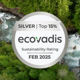 Silver Top 15% Sustainability Rating February 2025 Ecovadis Award